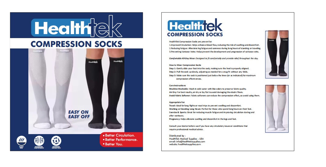 HealthTek Compression socks – Graduated Support for Running, Training & Travel